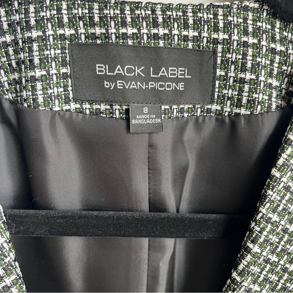 Evan Picone Green, Black & White Tweed Blazer - Size 8 - Picture 3 of 7